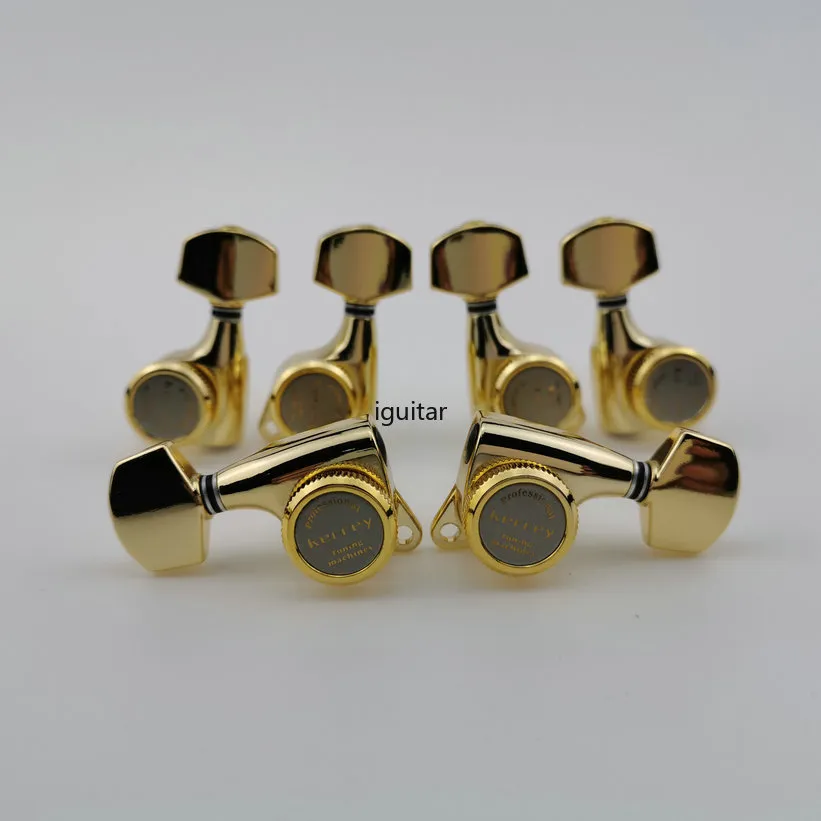 Nowy styl Golden Guitar Blokujący tunery elektryczne Guitar Maszyna Głowice Tuners Lock Guitar Tuning Pegs (z opakowaniem) W magazynie