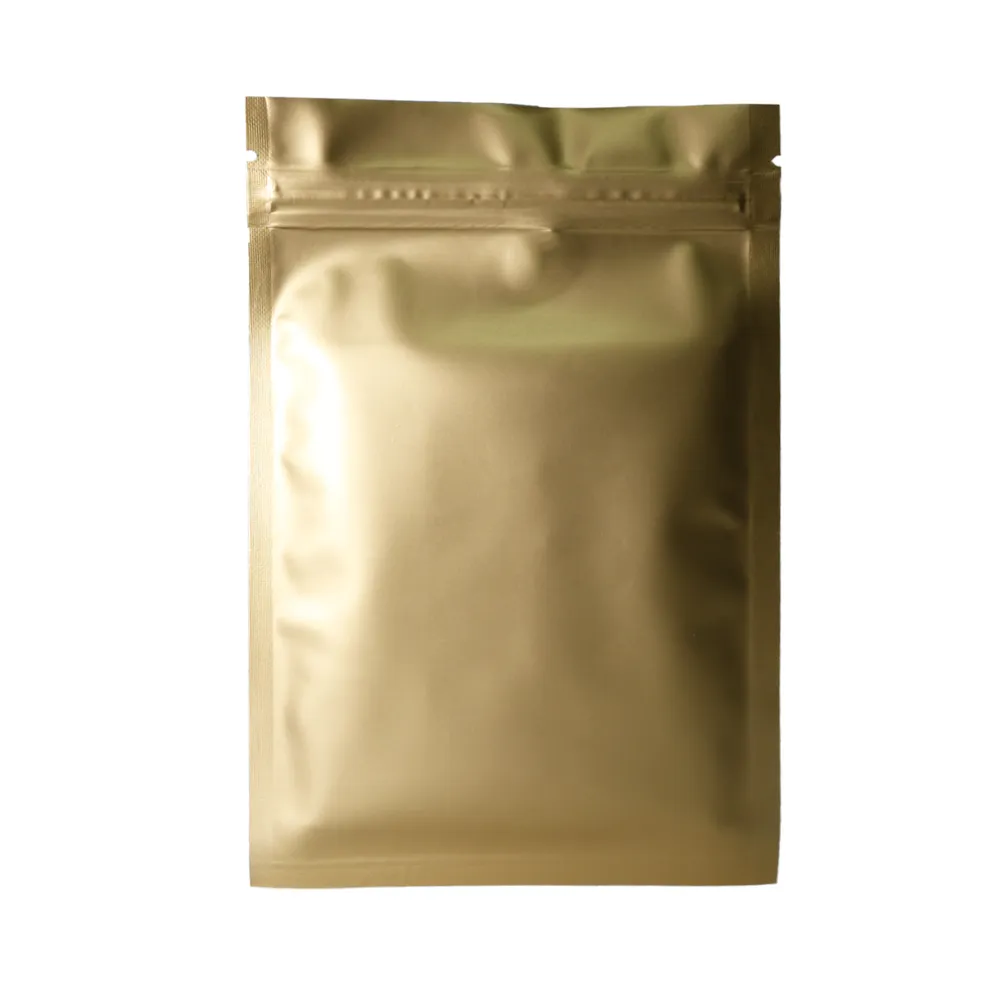 Various Colors 100pcs Heat Sealing Ziplock Pouches Tear Notch Metallic Lock Package Bag For Herb Powder