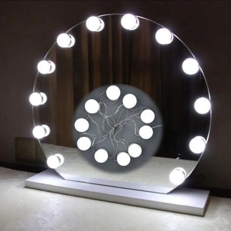 Hollywood Mirror Light Makeup Makeup Mirror LED LED LED Kit USB شحن المنفذ التجميلي مضاء