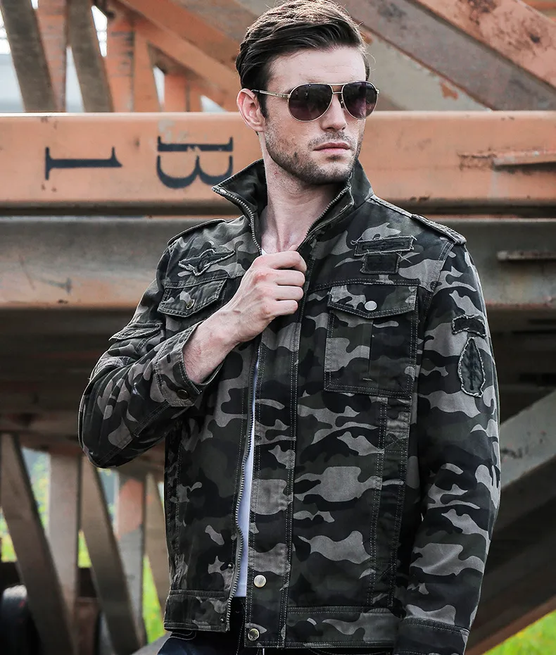 American casual camouflage printing tooling jacket men s military uniform jacket