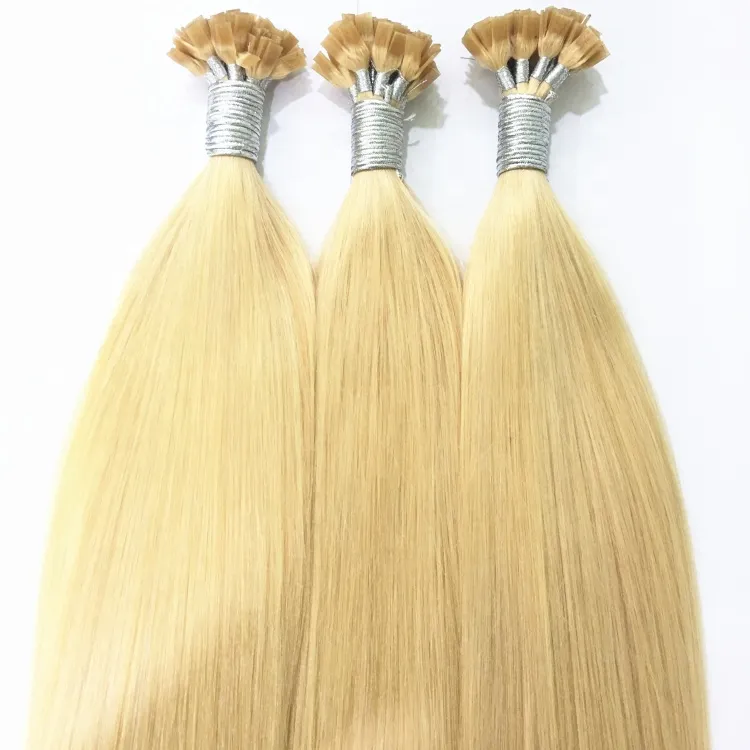 Produtos de cabelo de alta qualidade real Indiano extensão do cabelo humano pré-ligado ponta plana Italiano cápsula de queratina cabelo 1g / strand, 100 vertentes, color613