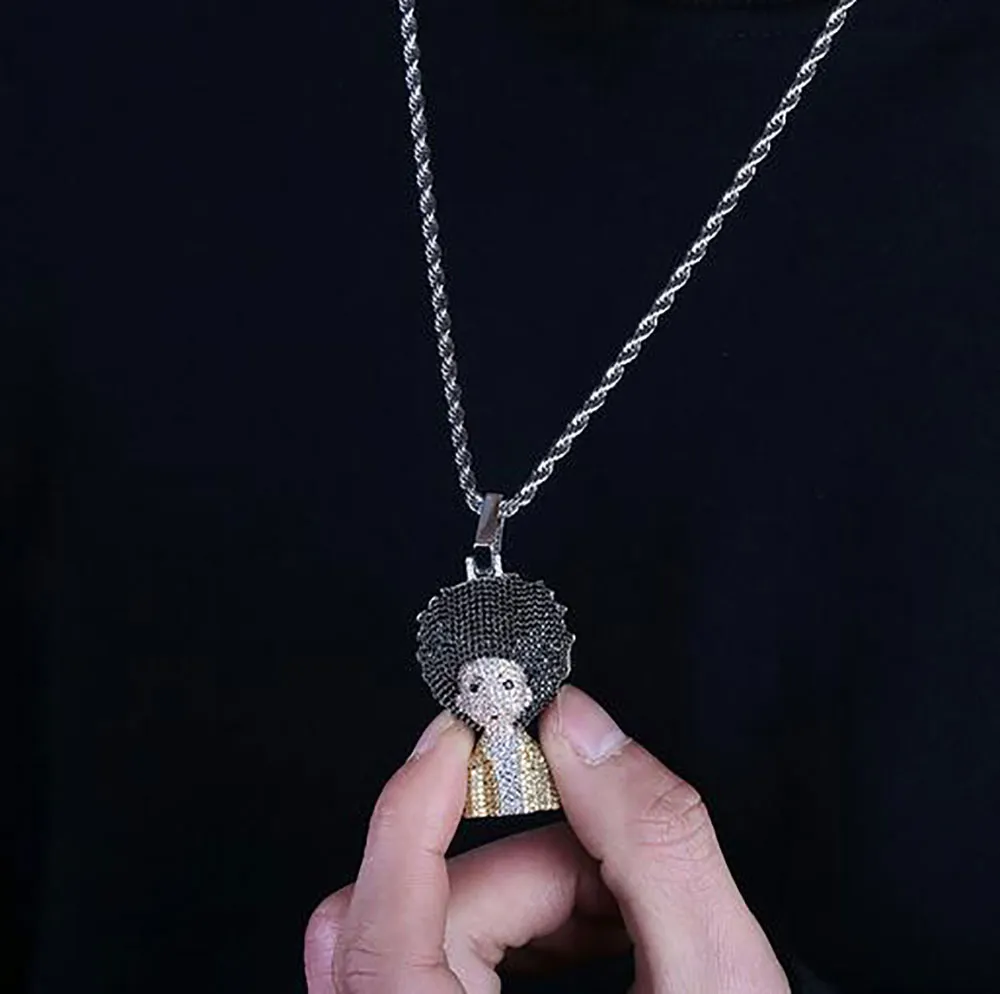 Icy Huey Boondocks Custom Iced Out Pendant 14K Gold Plated With Micro Pave Cubic Zirconia Simulated Diamonds And 24 Inch Rope Chain For Men From Yishop4u 30.74 DHgate.Com
