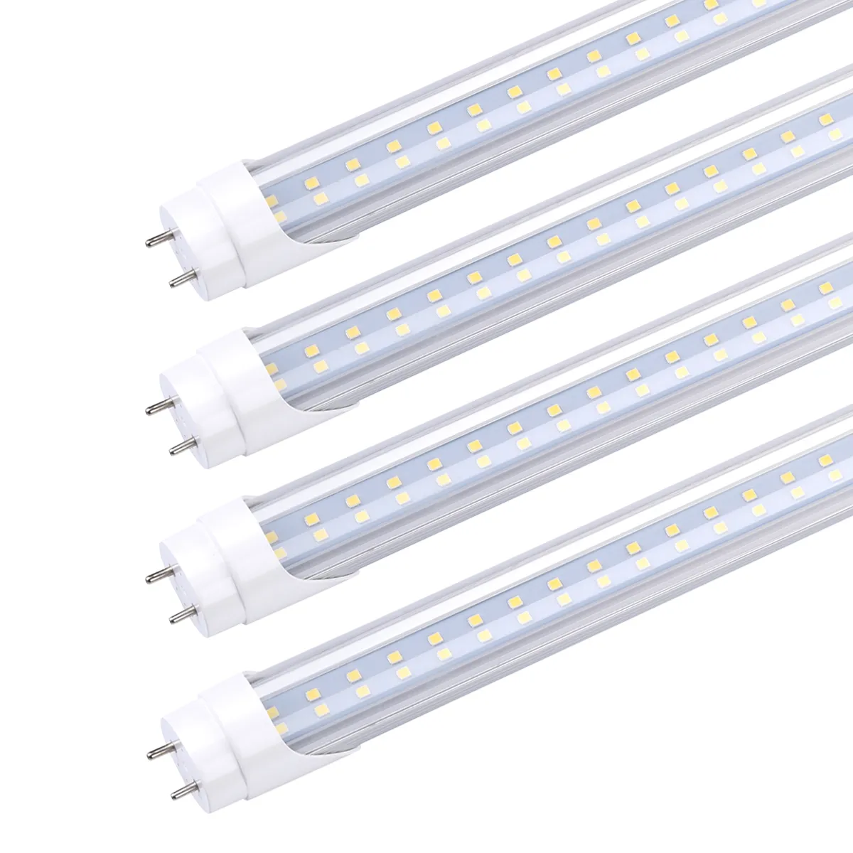 T8 LED Tube Light Bulb,4FT 22W 28W,G13 Bi-Pin,T8 T10 T12 Fluorescent Lighting Bulbs Replacement,Ballast Bypass,Double Ended Power,Clear Cover,4 Foot Shop Lights