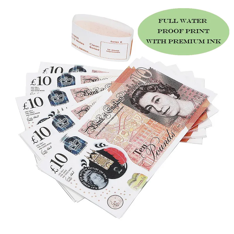 Sterline inglesi false GBP Copia britannica 5 10 20 50 Gioco commemorativo Prop Money Authentic Film Edition Film Gioca a Fake Cash Casino Po8548303R1T1