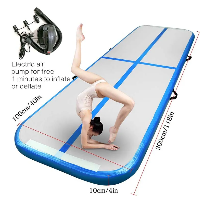 Top Quality Drop Stitch Material Inflatable Air Track For Gym 3M Gymnastics Mat Popular Fitness Equipment Inflatable Tumbling Floor