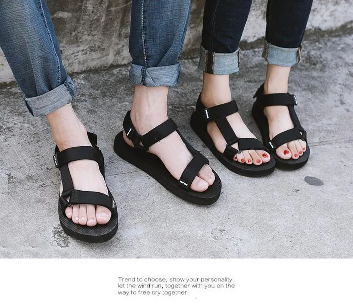 Fashion New Mens And Womens Casual Flat Heel Students Breathe Outdoor Vietnam Beach Shoes Ankle Strap Sandals Size 35-44