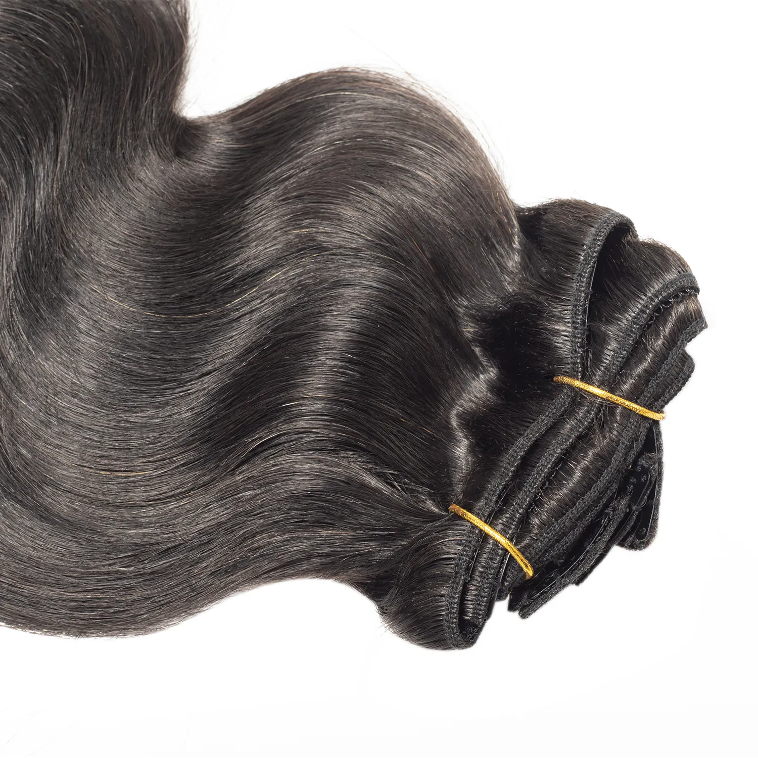 Mongolskie włosy Miękki dotyk Brak rzucania naskórka wyrównany naturalny kolor Peruwiański dziewiczy 22clips 120g Ciała Ciała w przedłużeniu