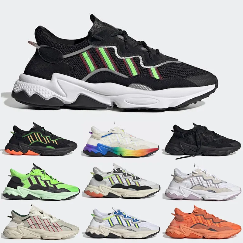 Hot Ozweego Men Running Shoes Pride For Mens Women Oil White Solar Green Yellow Bold Orange Halloween Tones Triple Black Trainer Sports Sneakers