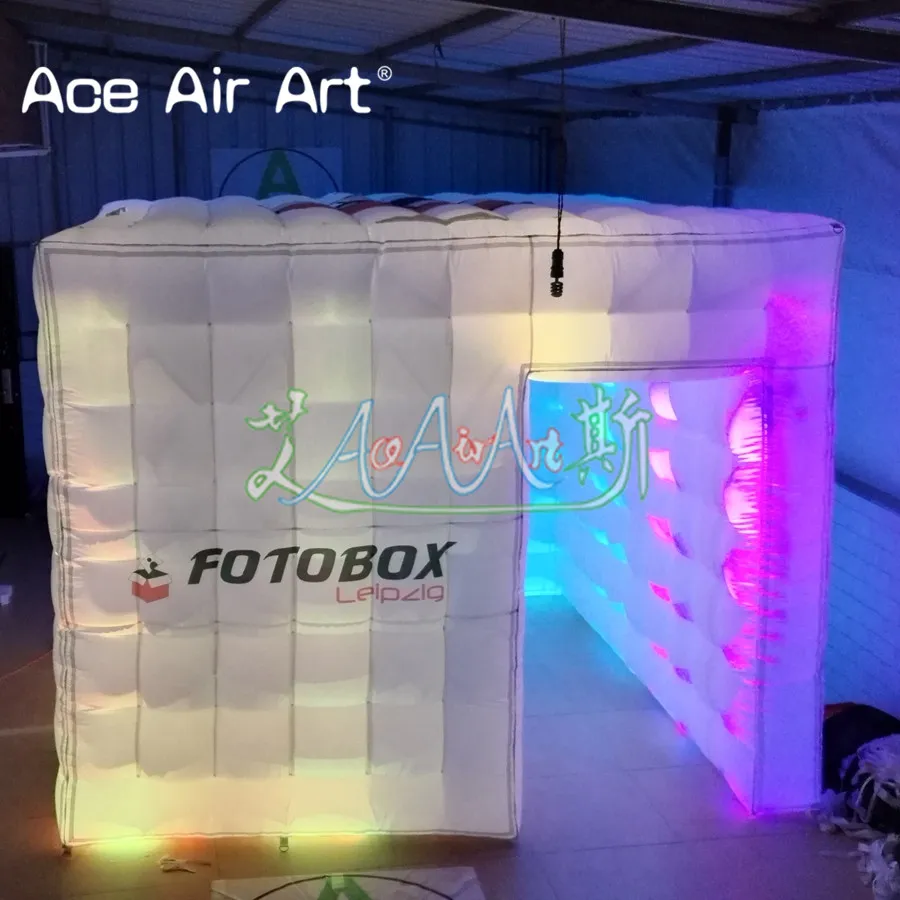 3x3x2.4 M Aangepaste perfecte advertentie LED opblaasbare tentverlichting Foto Booth Party te koop