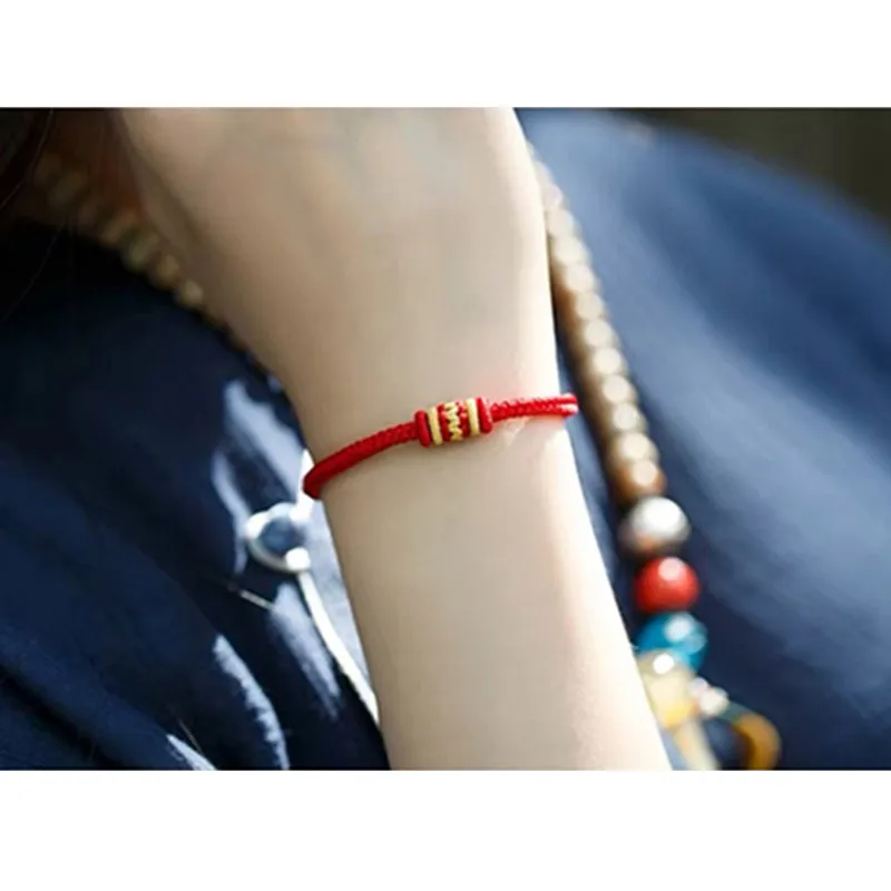 Handmade Red String Rope Bracelet Tibetan Buddhist Braided Thread Bracelet  For Women Men Lucky Charm Jewelry Couple Lovers Gift