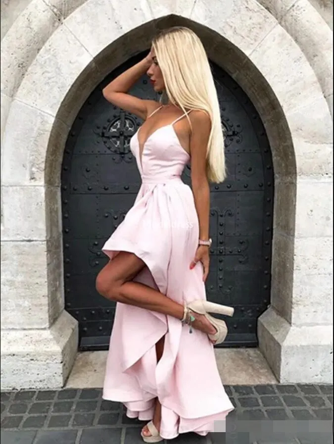 hot pink high low dress Hi Lo Satin Strapless Prom Stun in this hot pink prom dress Hot Pink High Low Tulle