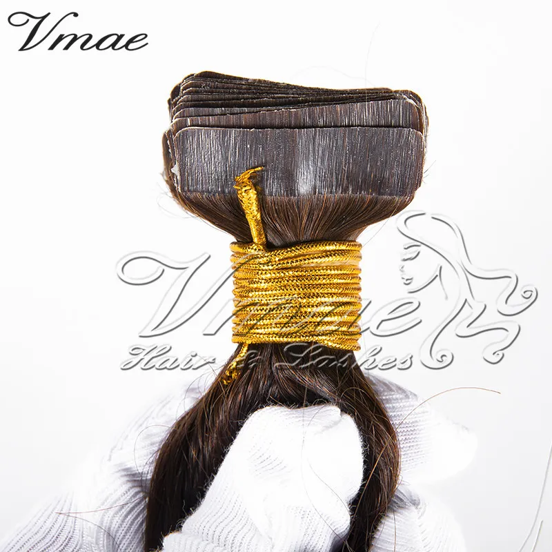 ペルー100％未処理のバージンヘア14~26インチストレートボディーウェーブ100G人間の髪の伸びの中で天然の黒いテープ