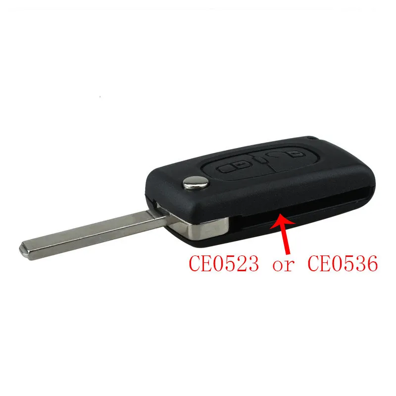 2 Button CE0536 Car Key Shell Fob Case For Peugeot 308 207 307 Citroen C5  C6 C8
