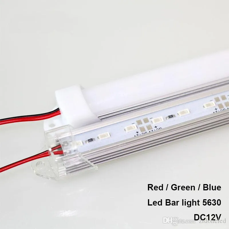 50 cm sert Şerit SMD5630 LED Bar ışık Mavi Yeşil Kırmızı su geçirmez U oluk 36 leds DC12V LED tüp sert LED ışık bar