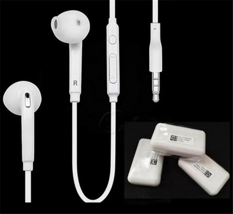 Nowy 3,5 mm słuchawki słuchawkowe douszne słuchawki słuchawkowe słuchawki z mikrofonem z pola detalicznego dla Samsung S6 S7 MOQ200
