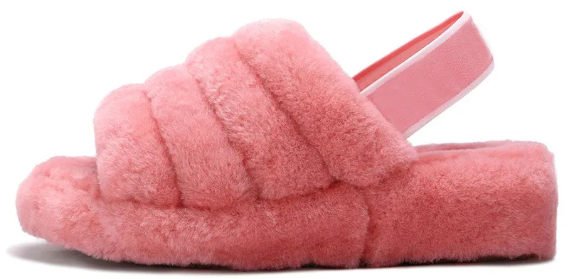Designer-Otlee Leopard Slide Kobiety Lady Girl Seashell Pink Charcoal Lantana Multi Snow Buty Kapcie