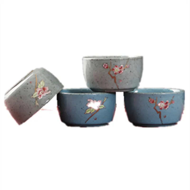 Ceramic flower tea cups 4 styles small porcelain tea bowl cup tea set accessories drinkware