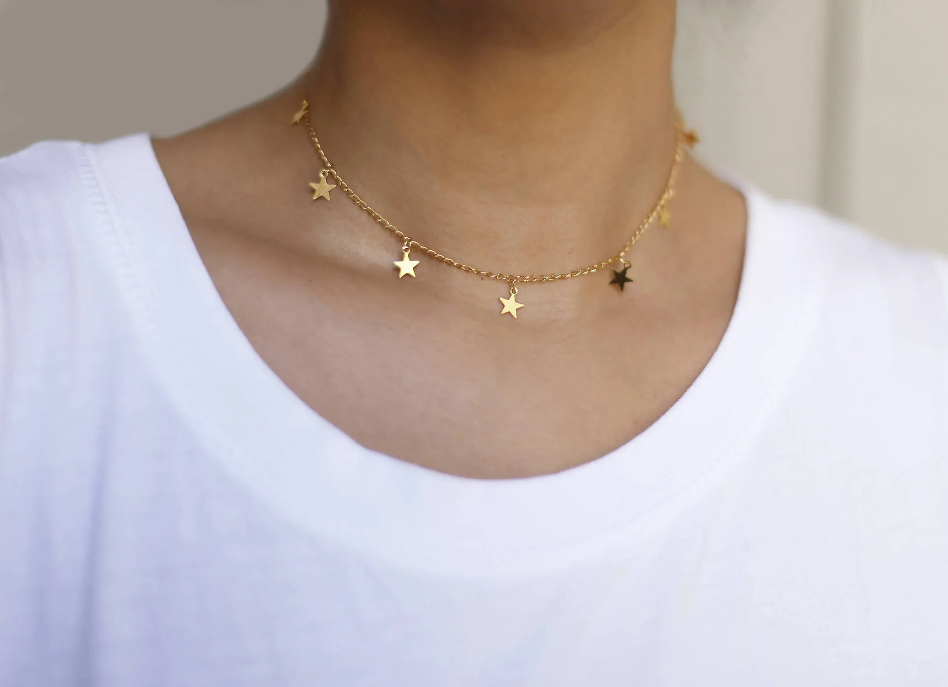 Buy Multi Star Necklace, Gold Star Necklace, Tiny Star Necklace, Star Chain  Necklace, Star Gift for Women, Dainty Star Necklace, Star Choker Online in  India - Etsy