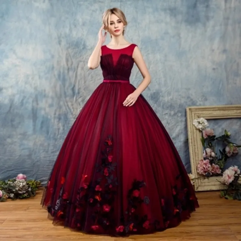 2018 New Fashion Butterfly Appliques Ball Gown Quinceanera Dresses Scoop Lace-Up Sweet 16 Dresses Debutante 15 Year Party Dress BQ83