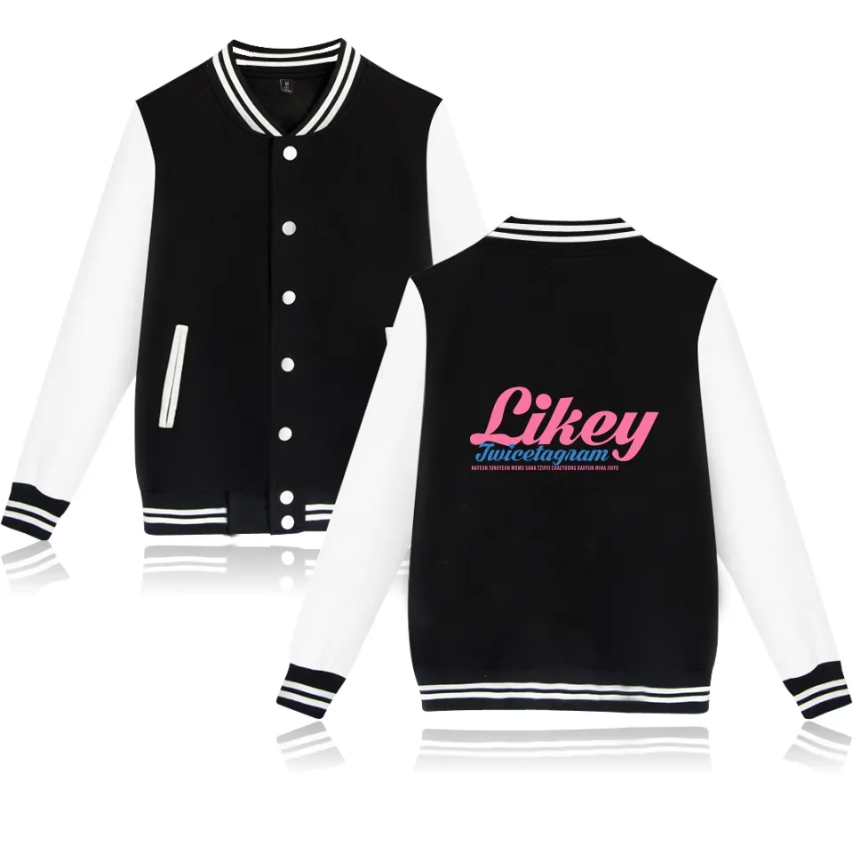 TWICE ジャケット Lサイズ TWICE Baseball Jacket for Men and Women V-Neck Outerwear with Full