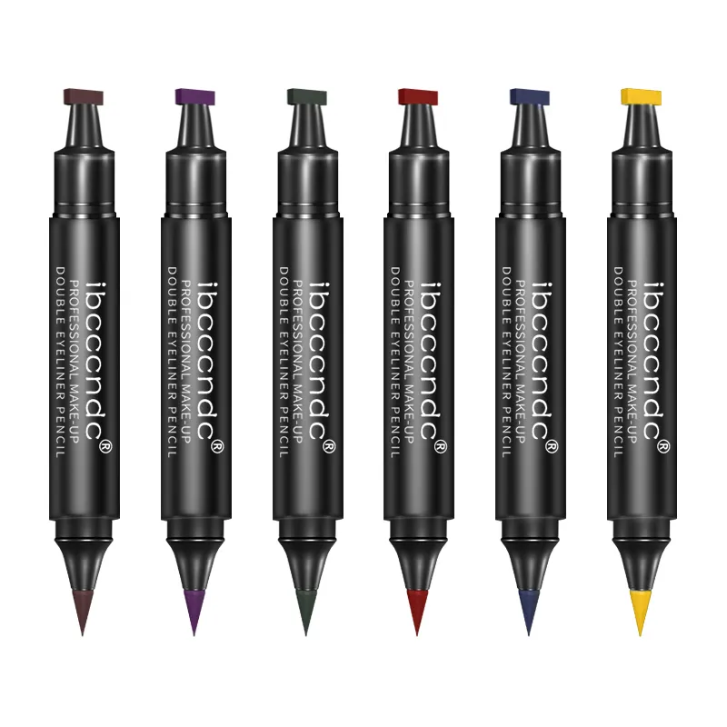 6 цветов, жидкая подводка для глаз, штемпельная ручка, матовая черная красочная подводка для ленивых глаз, водостойкая, быстросохнущая, синяя, зеленая, красная, желтая подводка для глаз9208649