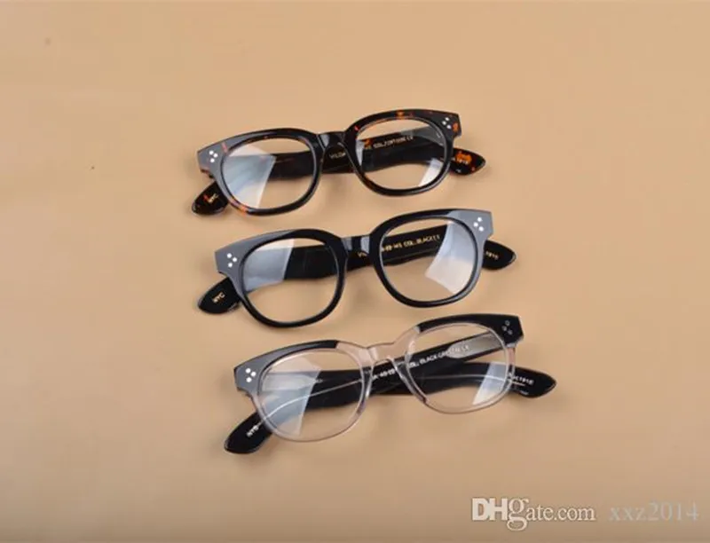 Новейший Johnny DEPP Eyewear Frame 48-22-145 Качество Италия Pure-Plank для рецептурных очков Кадр Солнцезащитные очки Ретро-Старинный Фуртовый чехол OEM