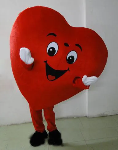 2020 High quality Red Heart of Adult Mascot Costume Adult Size Fancy Heart love Mascot Costume204L