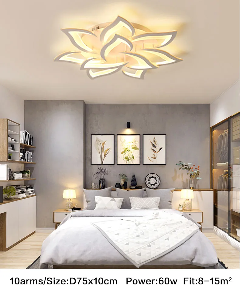Lampe de plafond LED en acrylique pour salon chambre à coucher