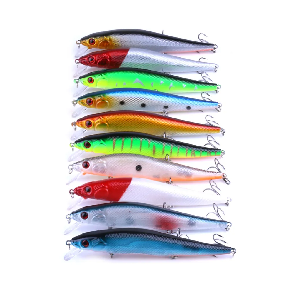 Hengjai 10pcs/Lot Minnow Plastikowa mocna przynęta 14 cm 23G Pływająca sztuczna przynęta Fishong z Treble Hook 4#Hook Bezpłatna wysyłka