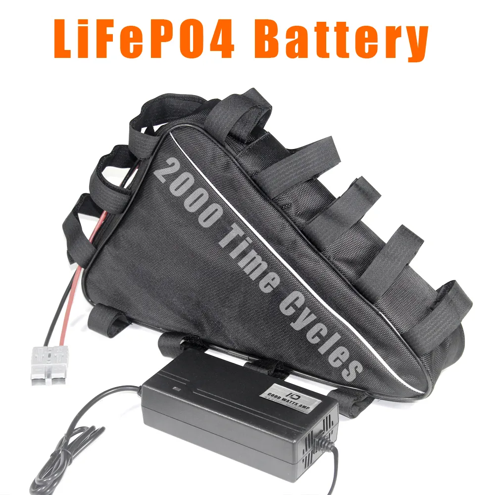 Batteria triangolare Lifepo4 48v 20ah 25ah batterie per bici elettriche ebike a lunga durata
