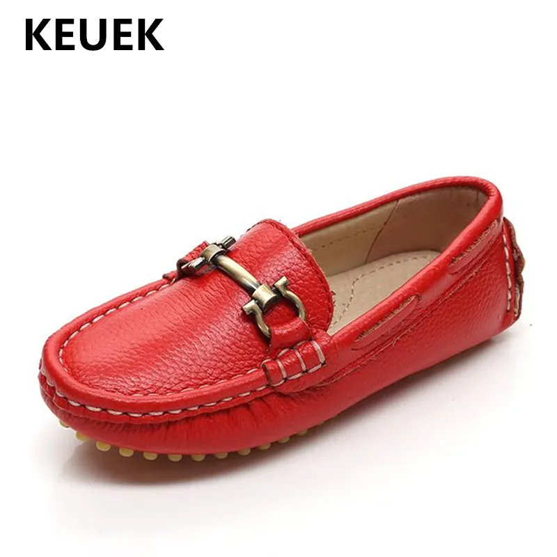 New Spring Dress Shoes Children Comfortable Baby Toddler Casual Loafers Slip-On Genuine Leather Boys Girls Kids Flat Shoes 04