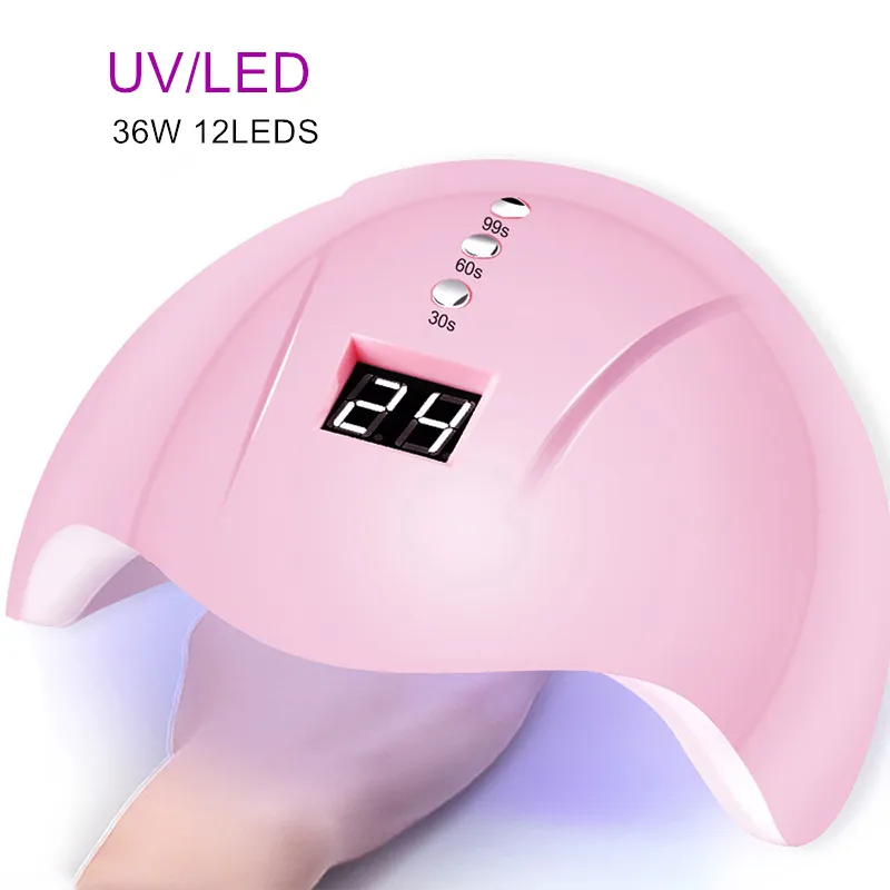 UV-nagelampa 36W LED mini USB-torktumlare för manikyr Timing Phototerapy Machine Snabbtorkande gelpolska Nails Art Tools