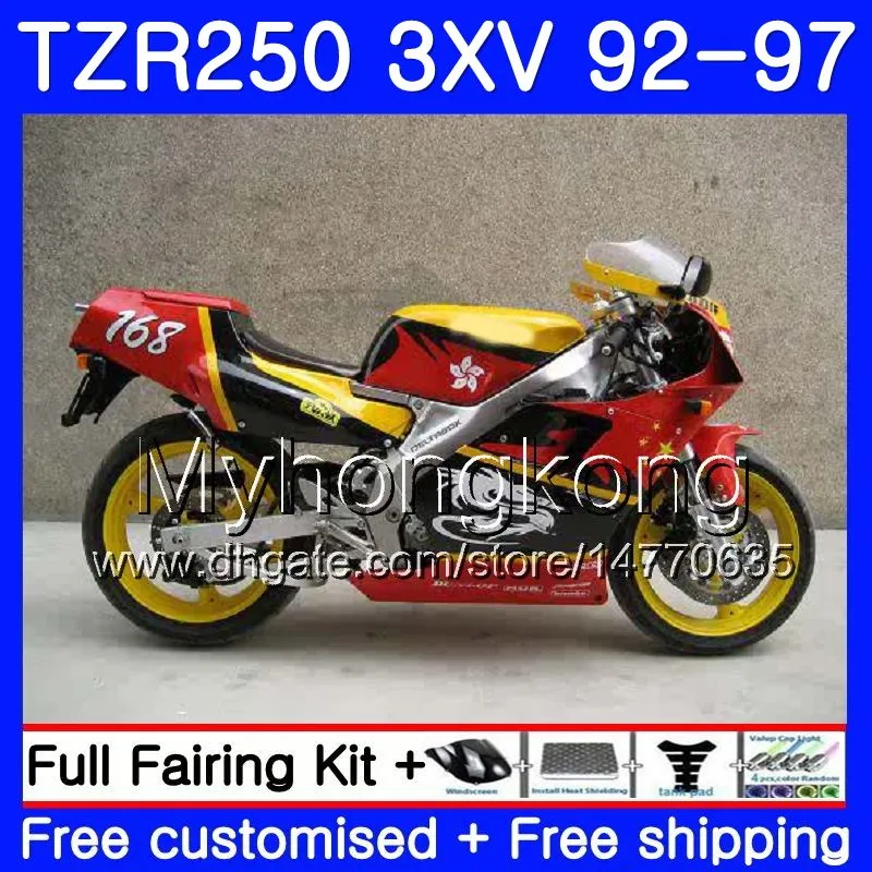 Kit Röd gul ny för Yamaha TZR 250 3xV YPVS TZR-250 92 93 94 95 96 97 245HM.10 TZR250RR RS TZR250 1992 1993 1994 1995 1996 1997 FAIRING