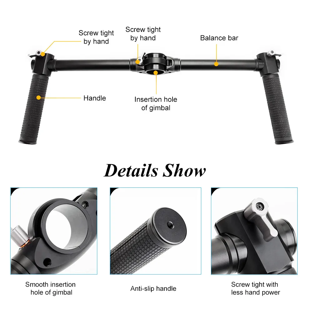 Dual Handheld Grip Bracket Kit Crane Extended Handle for Crane Crane-M 3 Axis Camera Gimbal Stabilizer