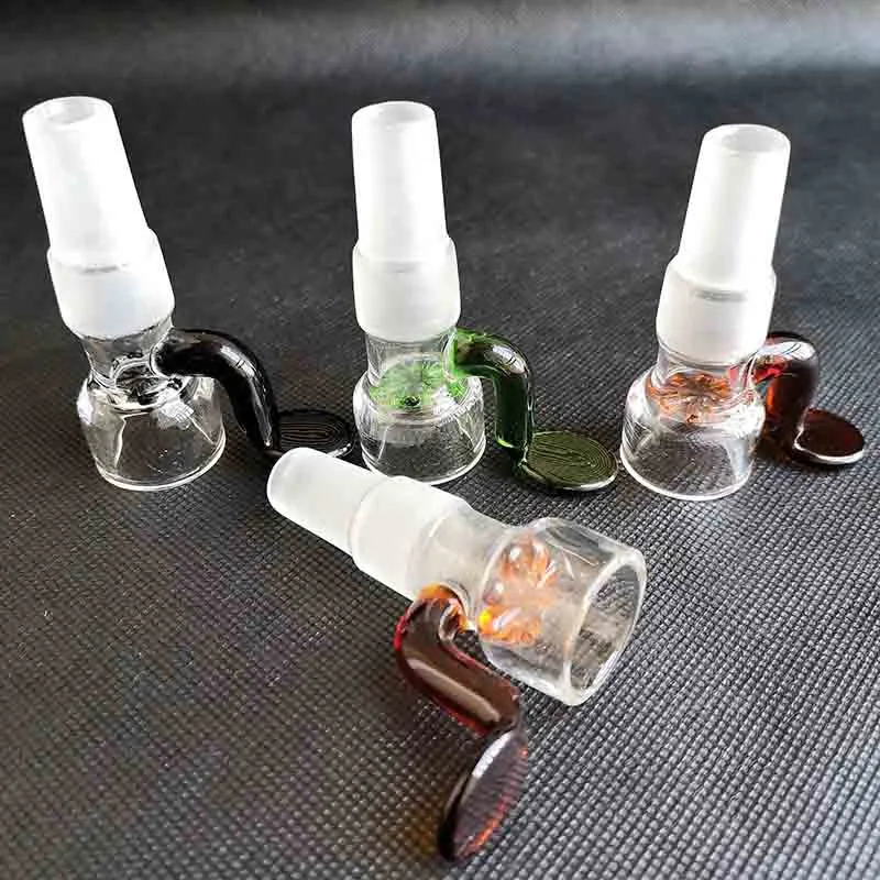 Tazones de vidrio deslizante Taz￳n de filtro de copo de nieve accesorios para fumar con mango de pantalla 14 mm 18 mm macho 2 en 1 para cachimbas bongs tuber￭as de agua plataformas de aceite