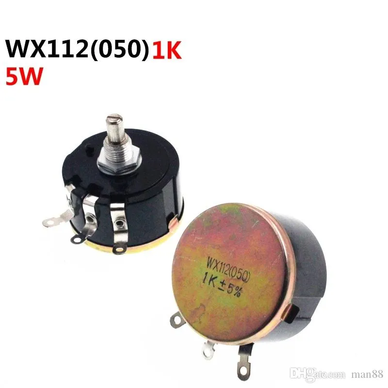 WX112 WX050 Single Turn Wirewound Potentiometer 1K 102 5W