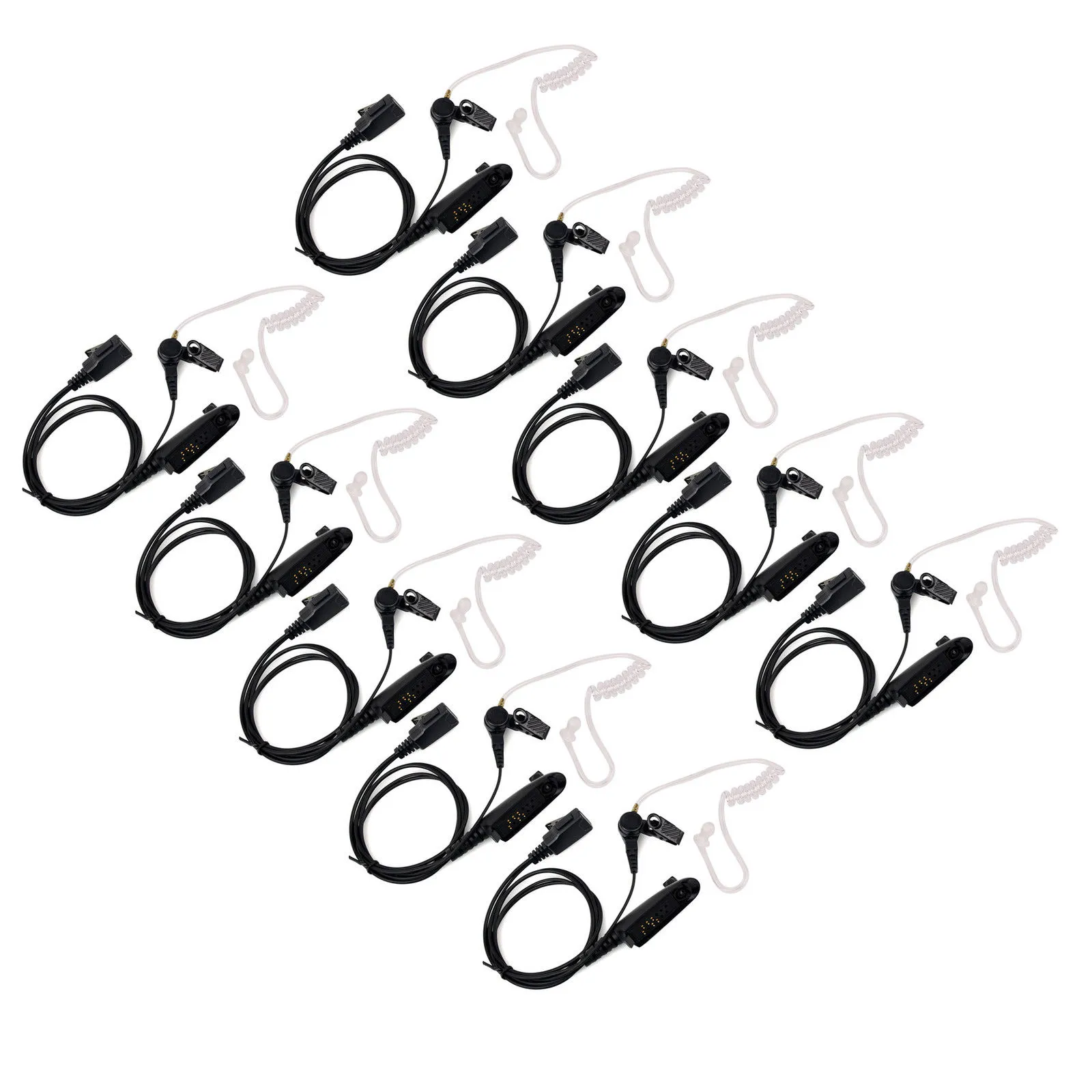 10X Multi-Pin Covert Acoustic Tube Earpiece PTT MIC Headset for Motorola GP340