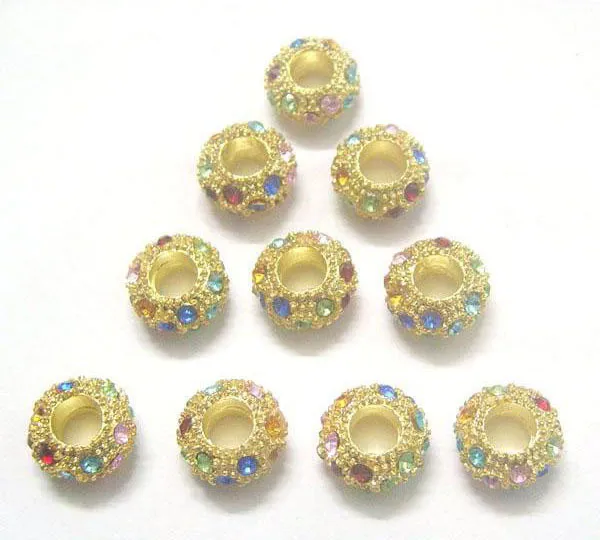 30 unids / lote chapado en oro de la aleación de cristal europea perlas sueltas para el regalo de la joyería del collar de la pulsera de bricolaje C029