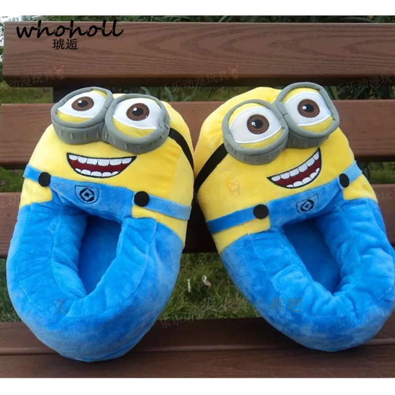 Offre spéciale-er homme méprisable moi Minions pantoufles d'intérieur en peluche pantoufles drôles troupeau Cosplay maison chaussures adulte