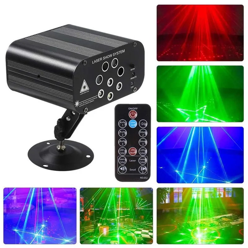 128 Wzory Home LED Disco Light Professional DJ Etap 8 Otwory Laserowe Lights Lights Control Control Light for Wedding Bar UK US AU EU EU