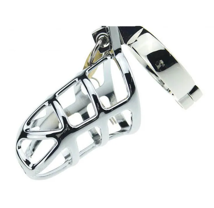 Stainless Steel Chastity Devices Penis Cock Cage Penis Ring with padlock M300 adult sex toys J1145