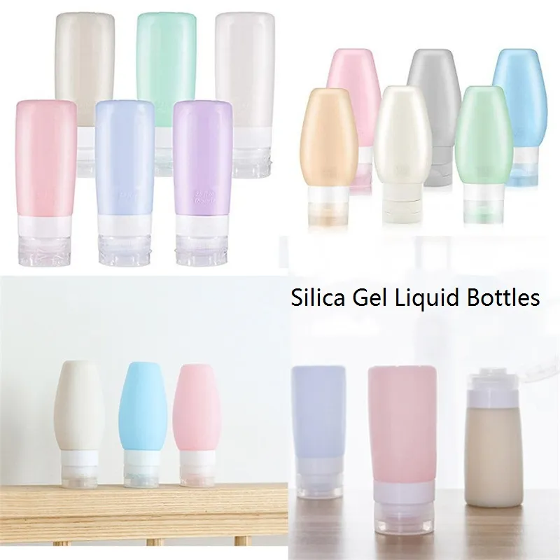 Silicone Bottle Portable Travel Outdoor Cosmetic Lotion Shampoo Shower Liquid Gel Bottles Liquid Bottling 60ml 90ml