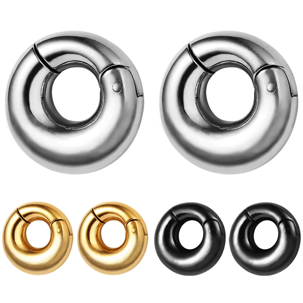 316L Stainless Steel Ear Plugs Tunnels 8mm Plain Ear Weights Piercing body Jewelry Ear Gauges Gold Black Silver