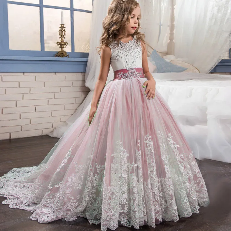 Girls Elegant Princess Dress 4 TO14 Years Girls Wedding Dresses