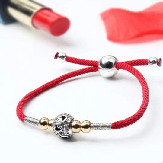 Braccialetti alla moda I braccialetti con ciondoli a forma di animali in argento sterling S925 tessono corde regolabili in modo caldo, senza spedizione