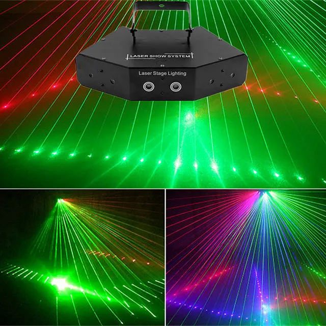 6 Lente RGB Varredura Laser / DMX Linha Feixe de Digitalização de Iluminação de Palco / DJ Barra de Dança Em Casa Festa Disco Laser Iluminação / Laser Show Sistema