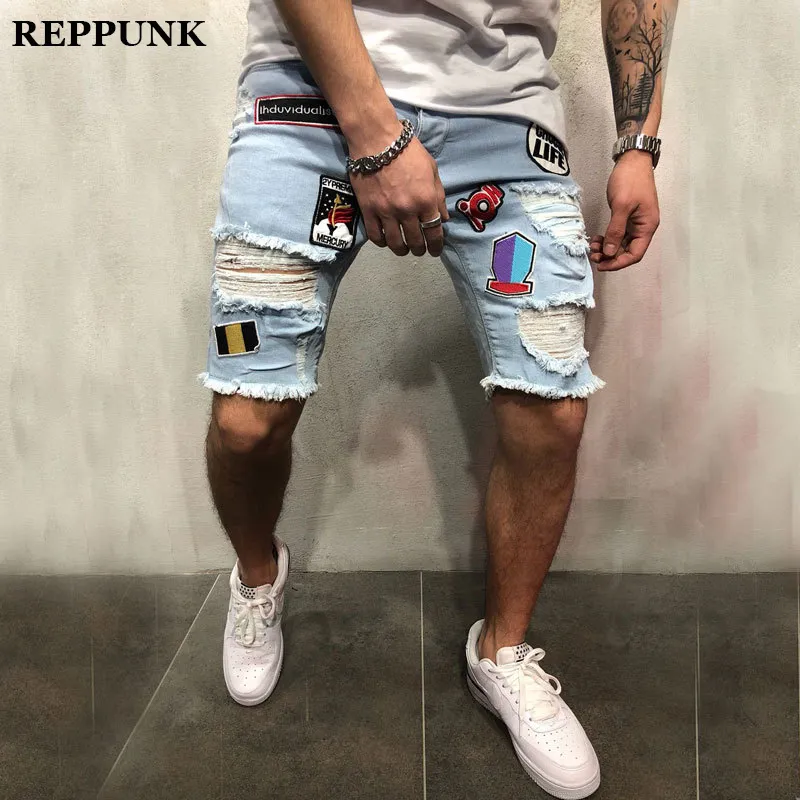 Reppunk 2020 NOWOŚĆ MOSY MOSY Casual Dżinsy Sports Pocket Slim Fit spodnie Krótkie