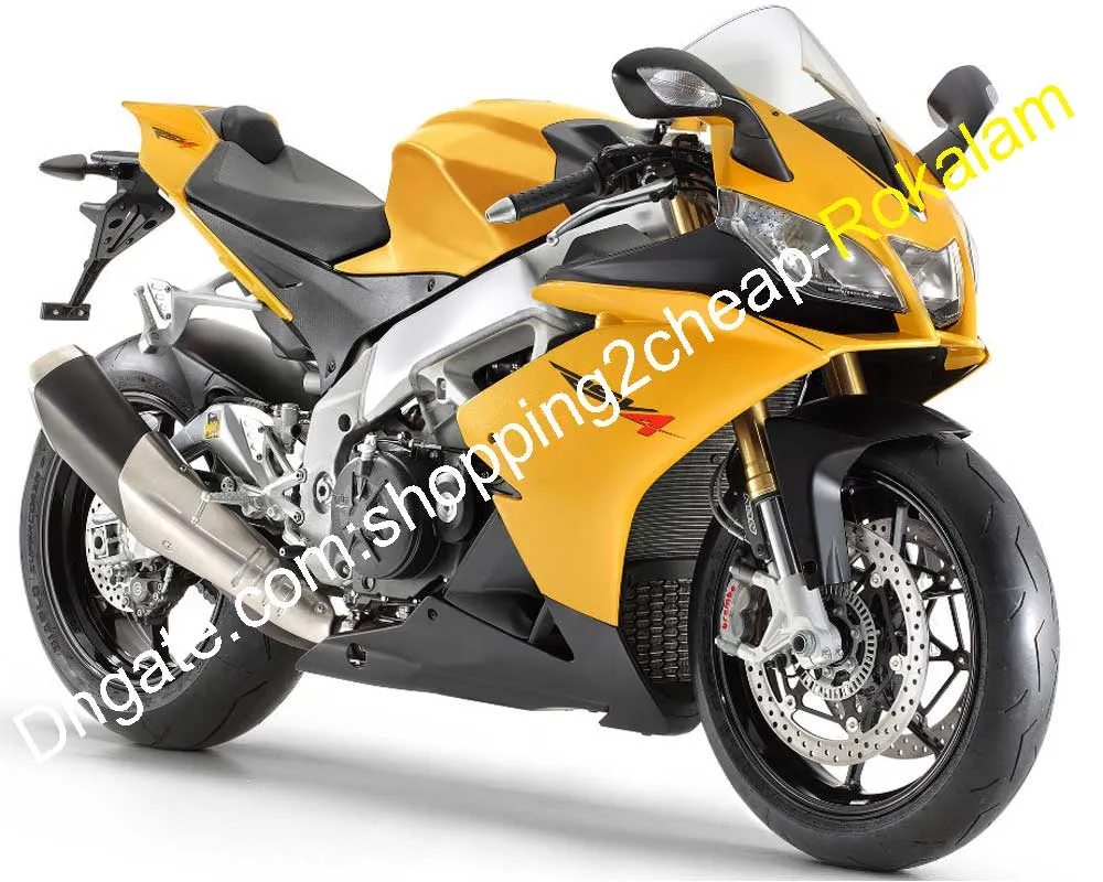 För Aprilia RSV4 1000 Motorcykel Cowling 2009 2010 2011 2012 2013 2014 2015 RS V4 Yellow Black Bodywork Fairing Kit (formsprutning)