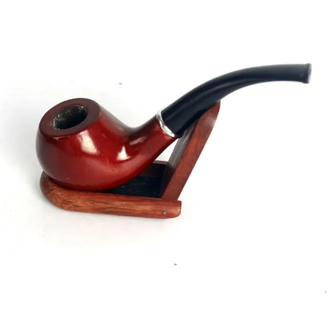 Full Wholesale of Creative Bent Handle Pipe and Tobacco Fittings from Spot Imitated Red Sandalwood Pipe