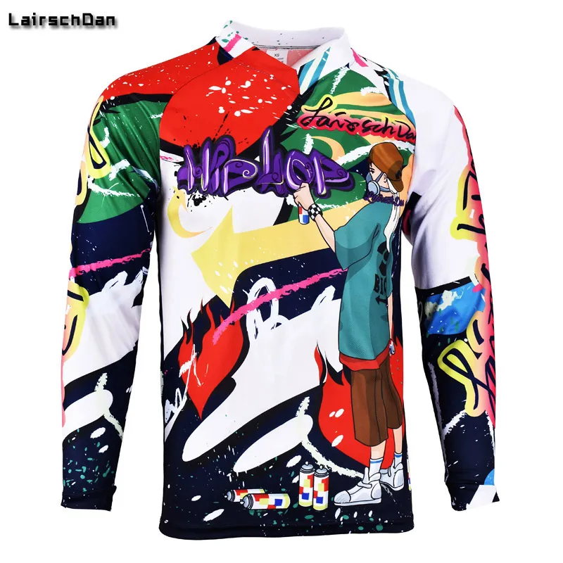 SPTGRVO LairschDan 2020 Maglie da discesa MTB Bike Motocross BMX Maglia da ciclismo Manica lunga Uomo DH Traspirante Abbigliamento ad asciugatura rapida